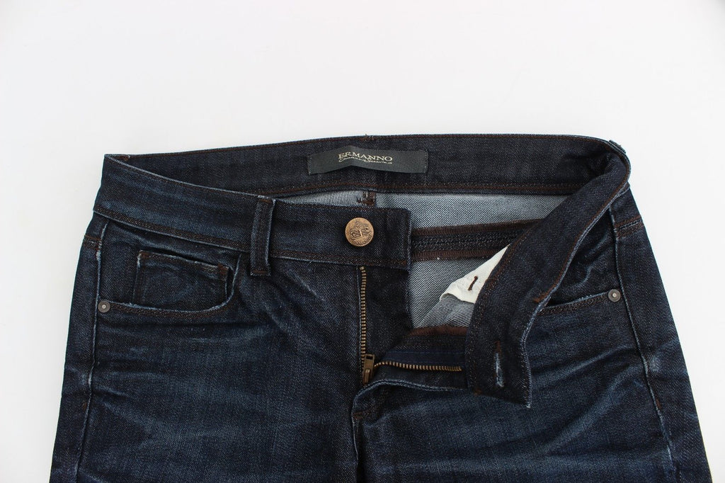 Blue Slim Jeans Denim Pants Skinny Leg Stretch