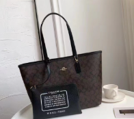 Coach Reversible City Tote Brown Black