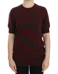 Red Gray Cashmere Short Sleeve Sweater